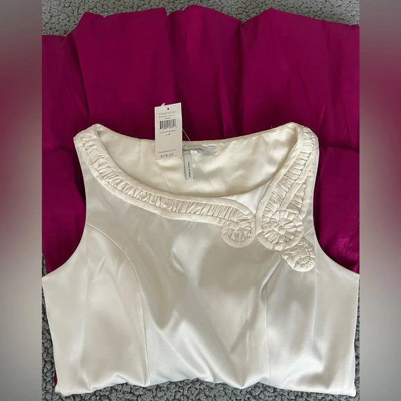 Max and Cleo Jessica Cocktail Dress NWT size 8 Cranberry Pink & Cream Satin - Picture 8 of 11